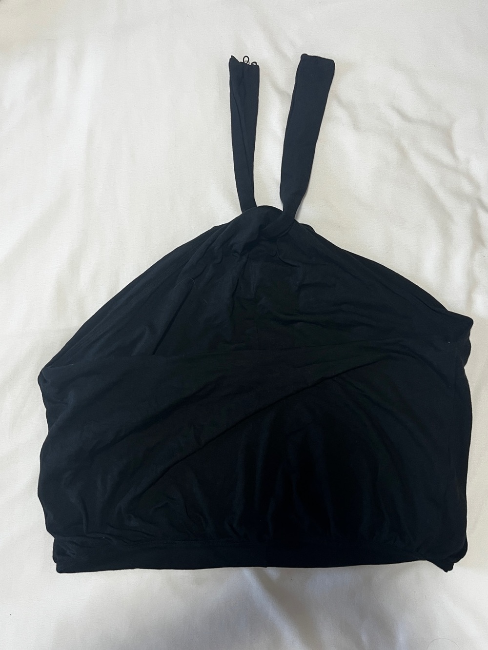 Banana Republic Black Twist-Neck Cropped Halter Top - Picture 3 of 5